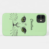 Illustratie in het zwart van Cat Face Whiskers Gre Case-Mate iPhone Case (Achterkant (horizontaal))