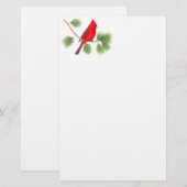 Illustratie in noordelijke kardinaal briefpapier (Voorkant / Achterkant)