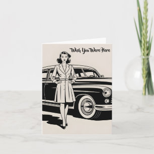 Illustratie in vintage stijl uit de jaren 40 van v feestdagen kaart