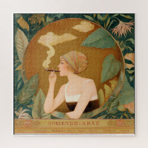 ILLUSTRATIE IN VINTAGESTIJL UIT BUXEMBOURG. LEGPUZZEL