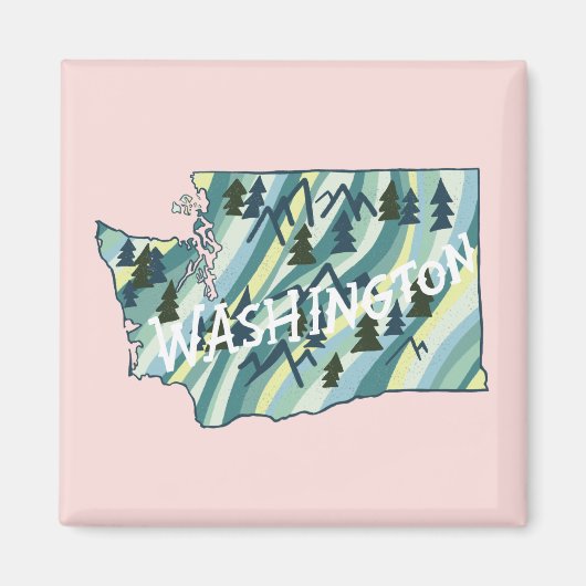 Illustratie in Washington State Map Magneet (Voorkant)