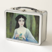 Illustratie inktwas van een mooie vrouw in Bossen (Voorkant)