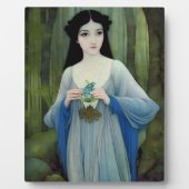 Illustratie inktwas van een mooie vrouw in Bossen Fotoplaat (Voorkant)