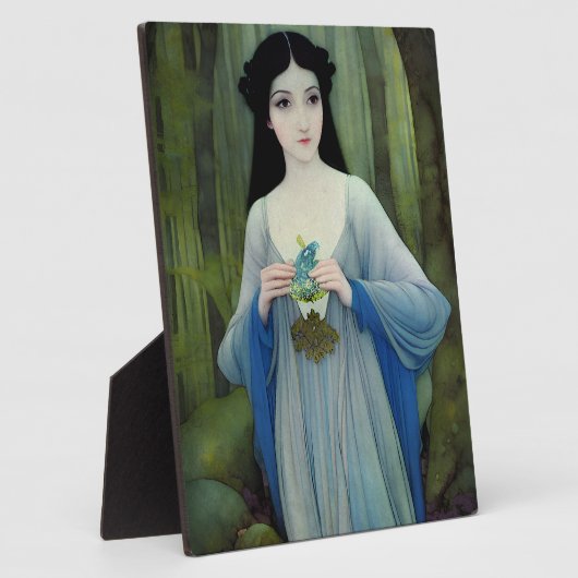 Illustratie inktwas van een mooie vrouw in Bossen Fotoplaat (Zijkant)