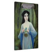 Illustratie inktwas van een mooie vrouw in Bossen Klembord (Rechts)