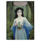 Illustratie inktwas van een mooie vrouw in Bossen Klembord (Voorkant)