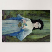 Illustratie inktwas van een mooie vrouw in Bossen Legpuzzel (Horizontaal)