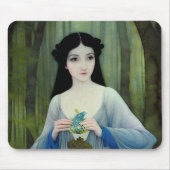 Illustratie inktwas van een mooie vrouw in Bossen Muismat (Voorkant)