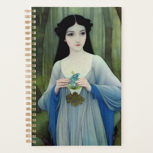 Illustratie inktwas van een mooie vrouw in Bossen Planner (Voorkant)