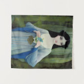 Illustratie inktwas van een mooie vrouw in Bossen Wandkleed (Voorkant (horizontaal))