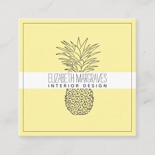 Illustratie interieur ananas: Square Bu Vierkante Visitekaartje (Voorkant)