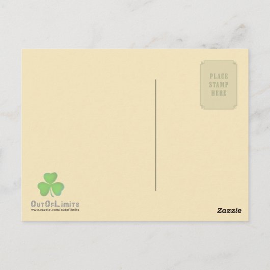  illustratie - Irish Castle en Harp Briefkaart (Achterkant)