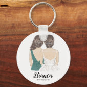 Illustratie: je wordt mijn bridesmaïde toetsenbord sleutelhanger (Voorkant)