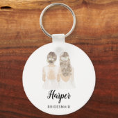 Illustratie: je wordt mijn bridesmaïde toetsenbord sleutelhanger (Voorkant)