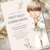 illustratie Jongen Bidden 1e Heilige Communie Crea Kaart
