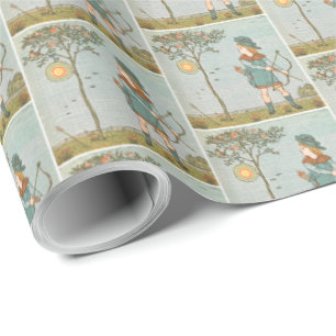  illustratie - Jongen met pijl en boog Cadeaupapier