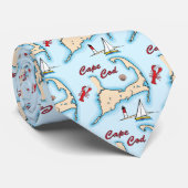 Illustratie Kaapkabeljauwkaart Lobster Sailboat Sh Stropdas (Opgerold)