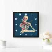 Illustratie kabelretro-skelet vierkante klok (Huis)