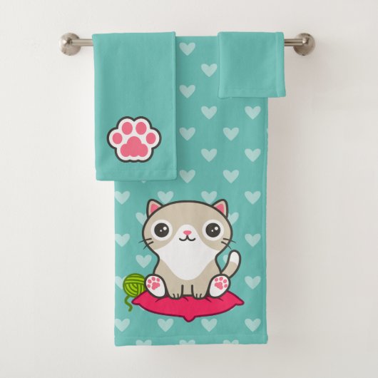 Illustratie Kat Cute Bad Handdoek (Insitu)