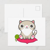 Illustratie Kat Cute Briefkaart (Voorkant / Achterkant)