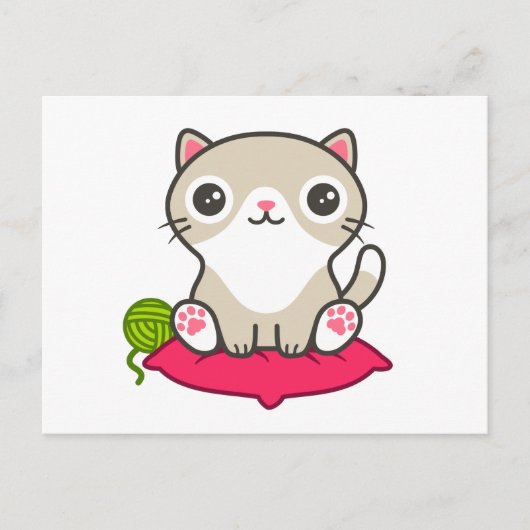 Illustratie Kat Cute Briefkaart (Voorkant)