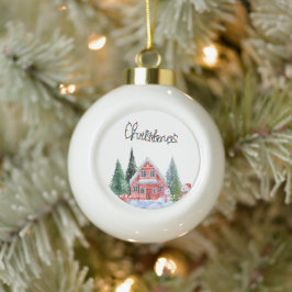Illustratie Kat Cute Keramische Bal Ornament