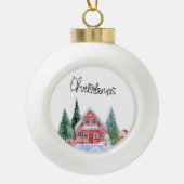 Illustratie Kat Cute Keramische Bal Ornament (Voorkant)