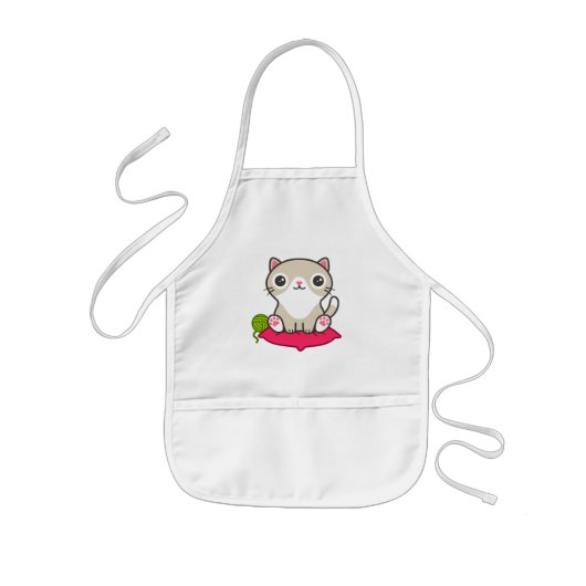 Illustratie Kat Cute Kinder Schort (Voorkant)