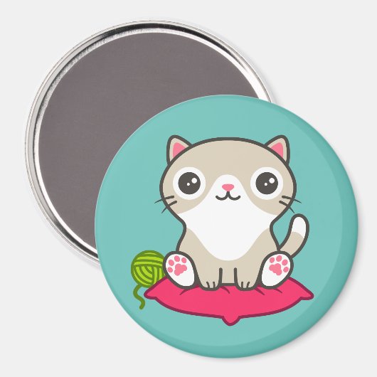 Illustratie Kat Cute Magneet (Voorkant / Achterkant)