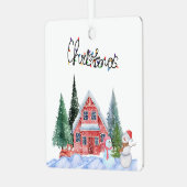 Illustratie Kat Cute Metalen Ornament (Voorkant links)