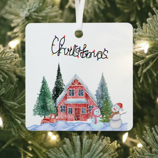 Illustratie Kat Cute Metalen Ornament (Insitu)