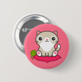 Illustratie Kat Cute Ronde Button 5,7 Cm (Voorkant /achterkant)