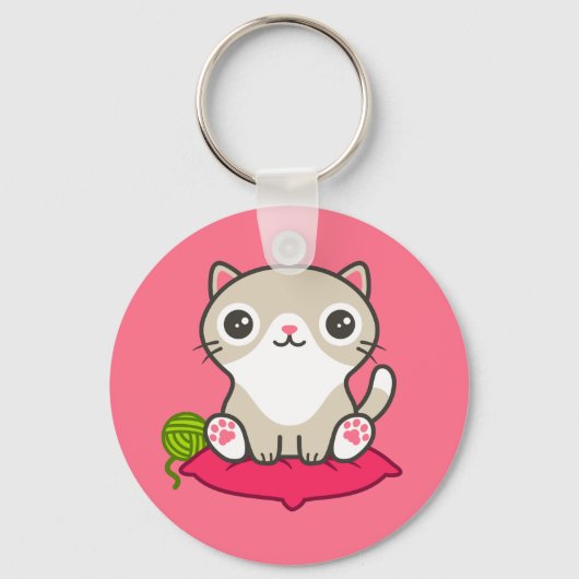 Illustratie Kat Cute Sleutelhanger (Voorkant)
