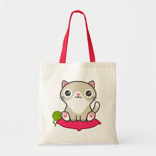 Illustratie Kat Cute Tote Bag (Voorkant)