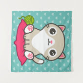 Illustratie Kat Cute Wandkleed (Voorkant (horizontaal))