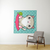 Illustratie Kat Cute Wandkleed (In Situ (horizontaal))