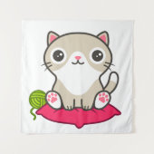 Illustratie Kat Cute Wandkleed (Voorkant)