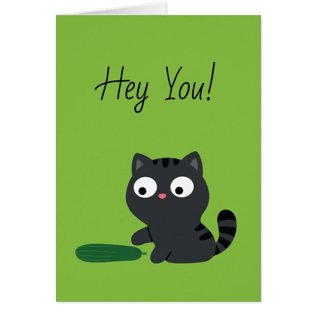 Illustratie kat en komkommer (Voorkant)