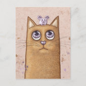 Illustratie kat en muis briefkaart (Voorkant)