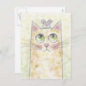 Illustratie kat muis feestdagenkaart (Voorkant / Achterkant)