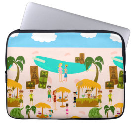 Illustratie kenmerk Beach Life Pool Party Laptop Sleeve