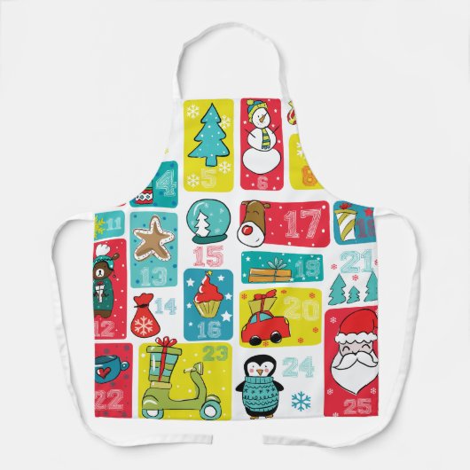 Illustratie kerstadvertentiekalender schort (Voorkant)