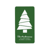 Illustratie kerstbomen Retouradres labels (Voorkant)