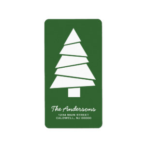 Illustratie kerstbomen Retouradres labels