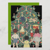  illustratie - kerstboom en Kinderen Kaart (Voorkant / Achterkant)