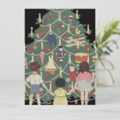  illustratie - kerstboom en Kinderen Kaart (Staand voorkant)