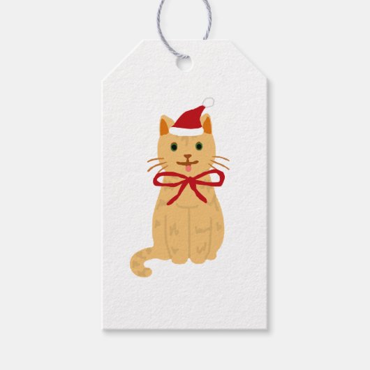 Illustratie kerstcadeautje met kerstcadeau schilde cadeaulabel (Voorkant)