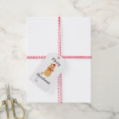 Illustratie kerstcadeautje met kerstcadeau schilde cadeaulabel (Met Touw)