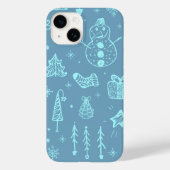 Illustratie kerstdoodle tekening voor verkuilen | Case-Mate iPhone case (Achterkant)