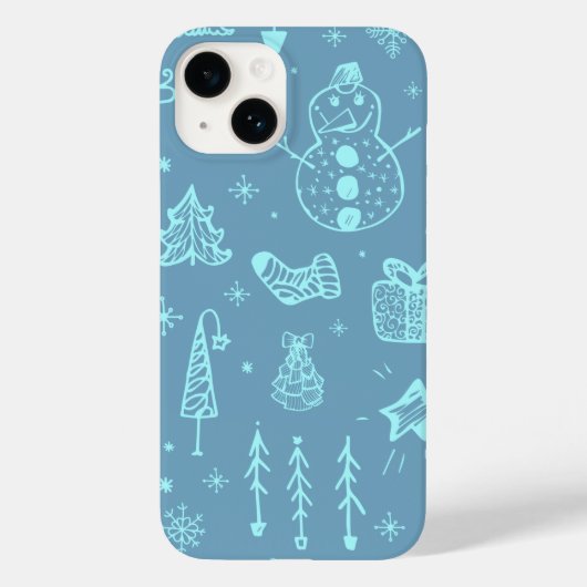 Illustratie kerstdoodle tekening voor verkuilen | Case-Mate iPhone case (Achterkant)